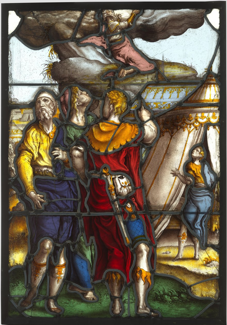 Fenster mit Darstellung von Moses auf dem Berg Sinai von Pieter Coecke van Aelst (I) (circle of)