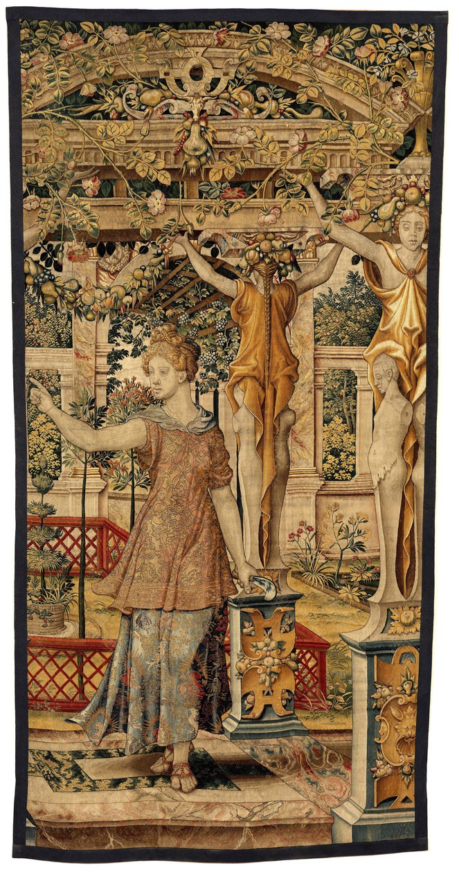 Vertumnus und Pomona: Vertumnus verwandelt sich in einen Bauern, ca. 1550 von Pieter Coecke van Aelst