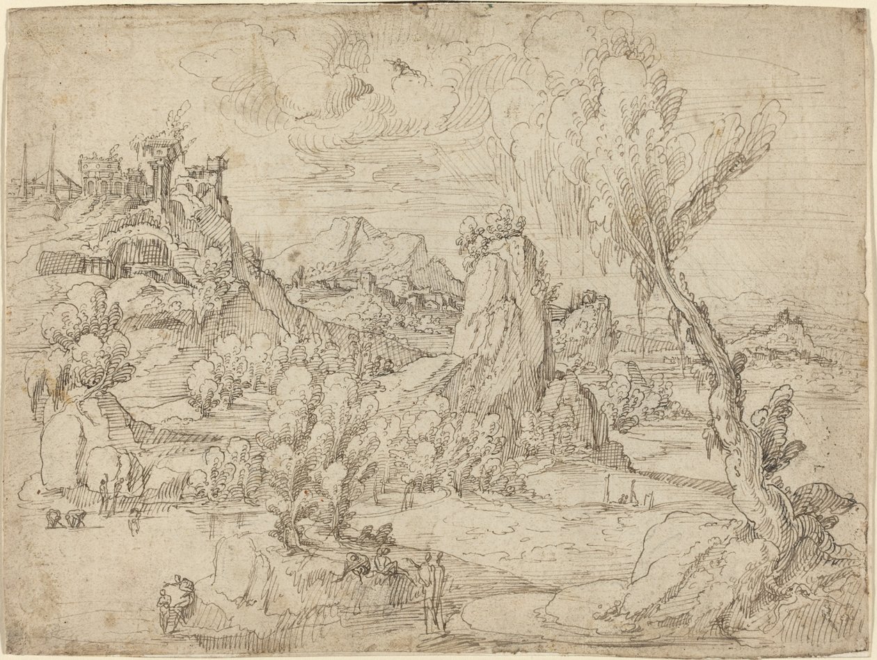 Landschaft mit der Taufe Christi von Pieter Cornelisz Kunst