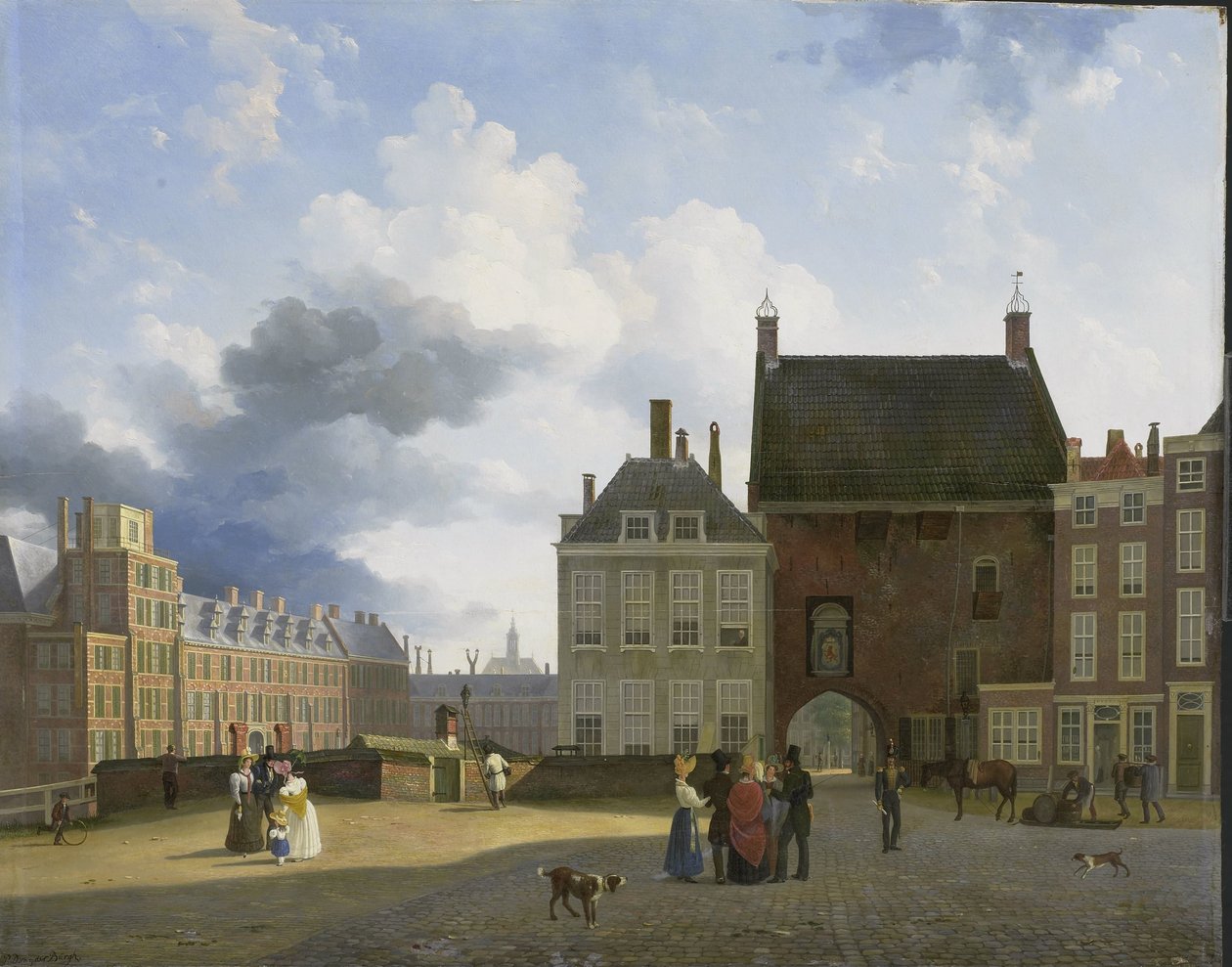 Das Gevangenpoort und der Plaats, Den Haag von Pieter Daniel van der Burgh