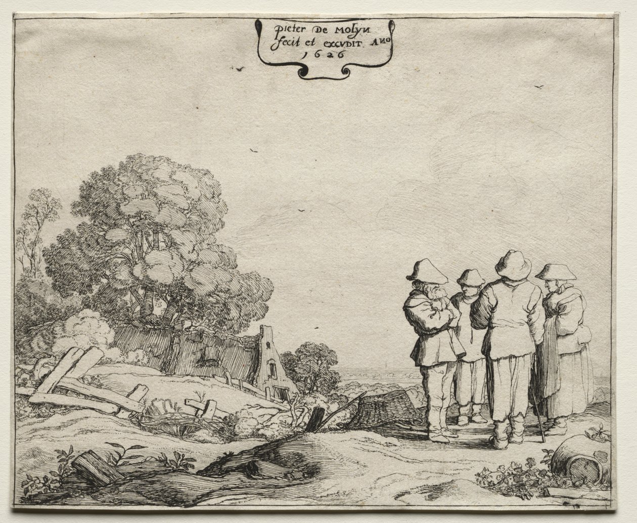 Landschaft mit vier Bauern im Gespräch von Pieter Molyn