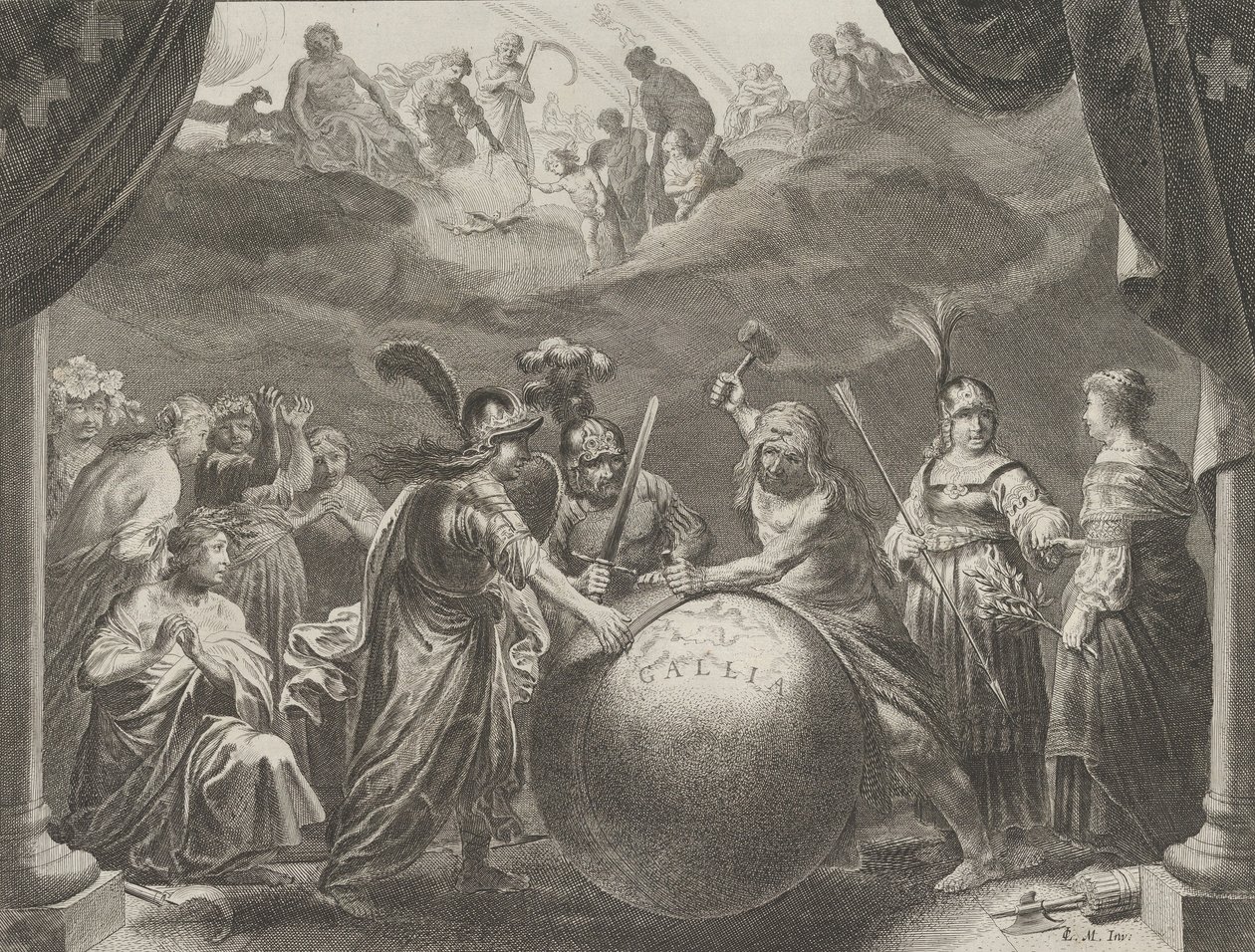 Tafel 12: Allegorie über die Zwietracht in Frankreich, aus Caspar Barlaeus, Medicea Hospes, 1638 von Pieter Nolpe