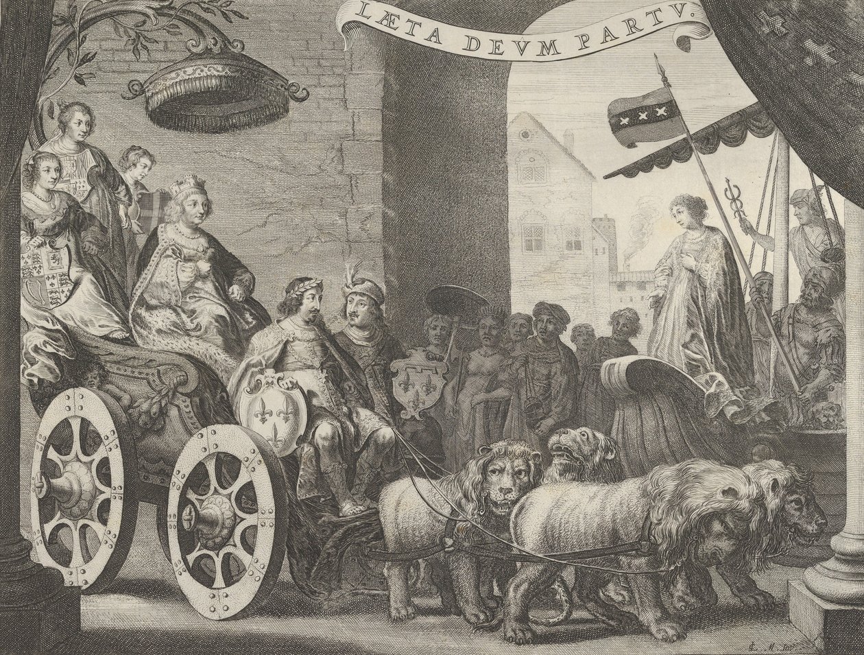 Tafel 5a: Marie de Medici als Berecynthia, aus Caspar Barlaeus, Medicea Hospes, 1638 von Pieter Nolpe