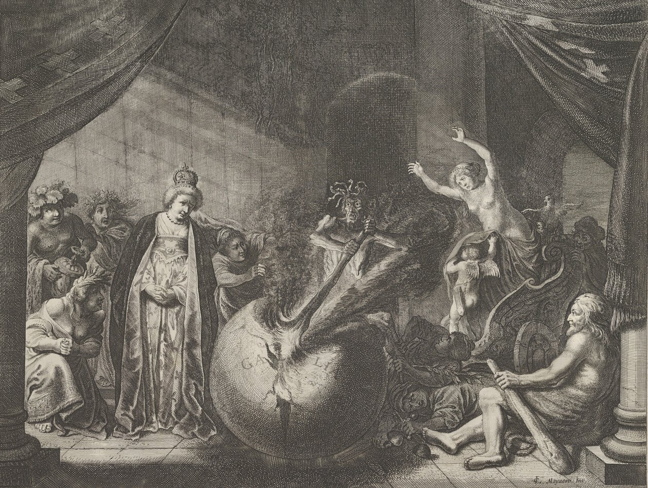 Tafel 9: Allegorie über die Zwietracht in Frankreich, aus Caspar Barlaeus, Medicea Hospes, 1638 von Pieter Nolpe