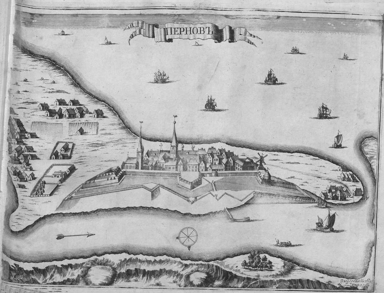 Ansicht der Belagerung von Pärnu im August 1710, 1715 von Pieter Pickaert