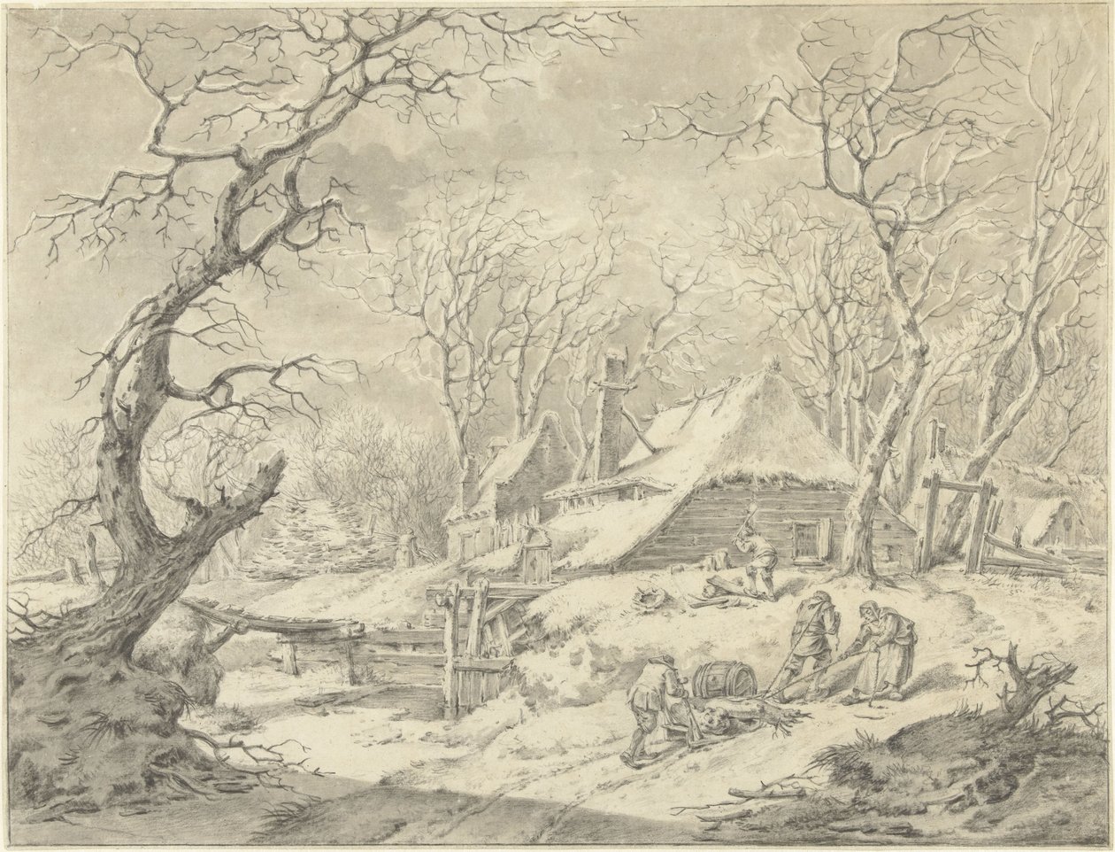 Winterlandschaft mit Bauernhof von Pieter Pietersz. Barbiers