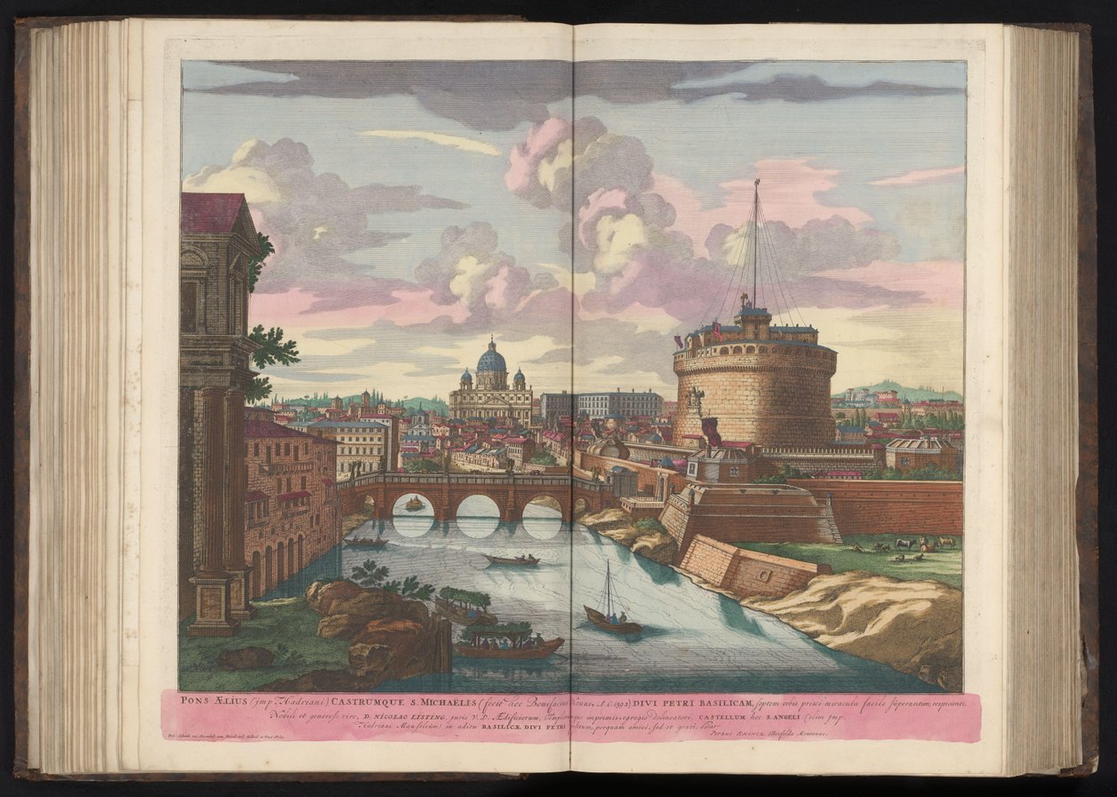 Engelsburg, Petersbasilika und der Fluss Tiber von Pieter Schenk (I)