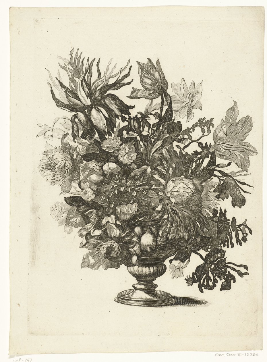 Glasvase mit Blumen von Pieter Schenk (I)