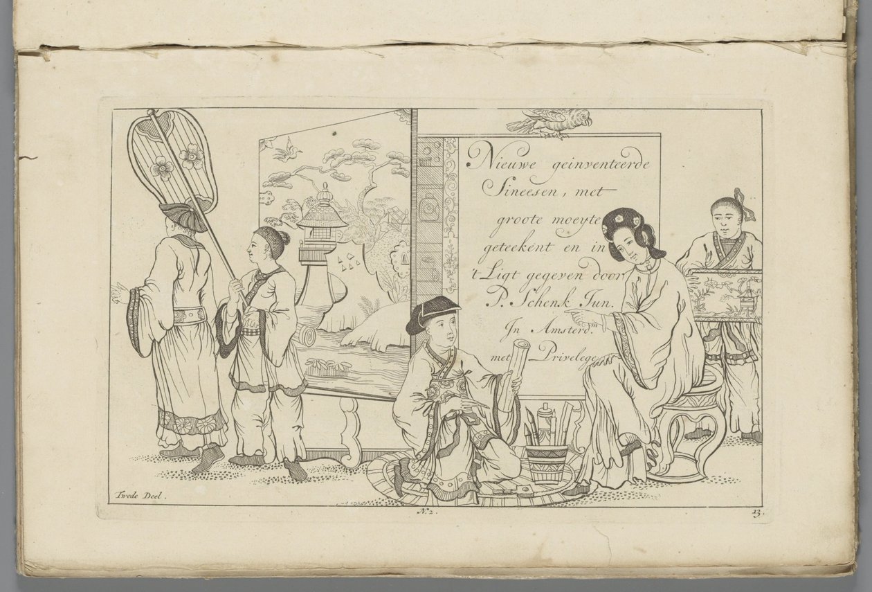 Chinesischer Zeichner und andere chinesische Figuren von Pieter Schenk (II)