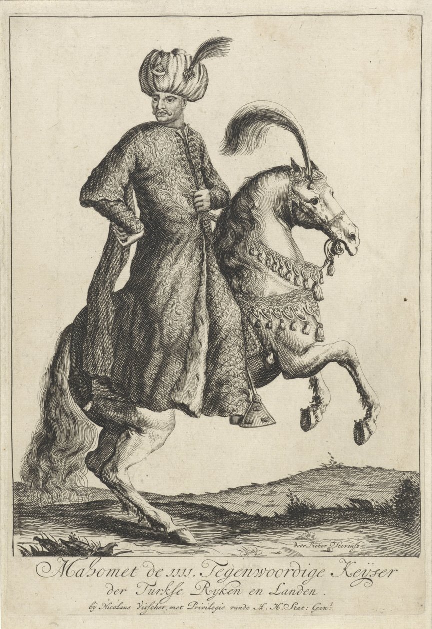 Reiterporträt von Mehmet IV., Sultan des Osmanischen Reiches von Pieter Stevens (vermeld in 1689)