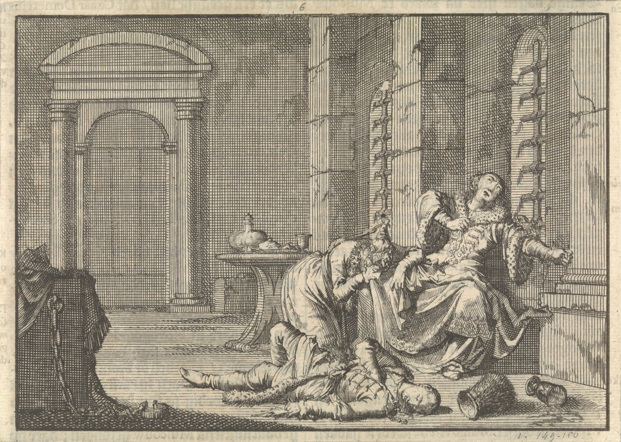 Der Tod von Zar Fjodor II. Borisowitsch Godunow von Pieter Van der Aa