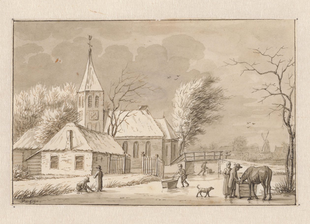 Winteransicht bei einer Kirche von Pieter de Goeje