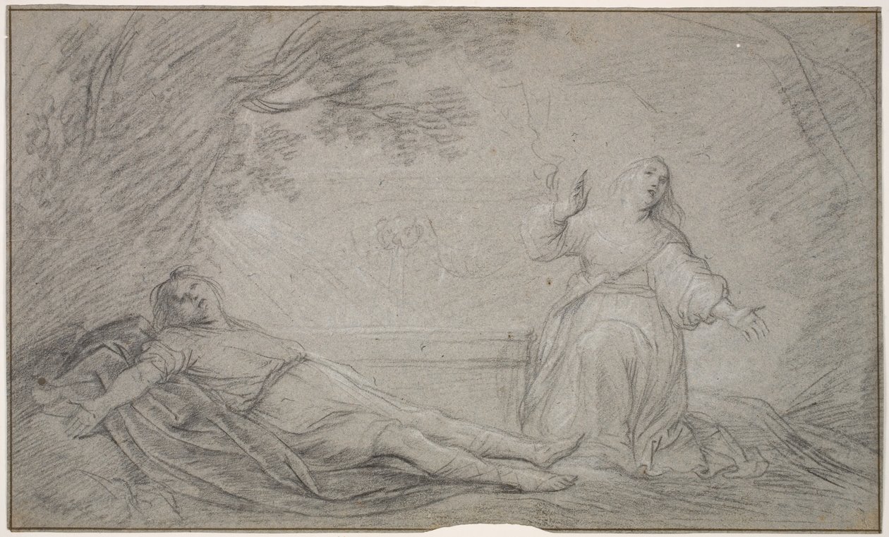 Eine mythologische Szene einer Frau, die den Tod eines jungen Mannes beklagt von Pieter de Grebber