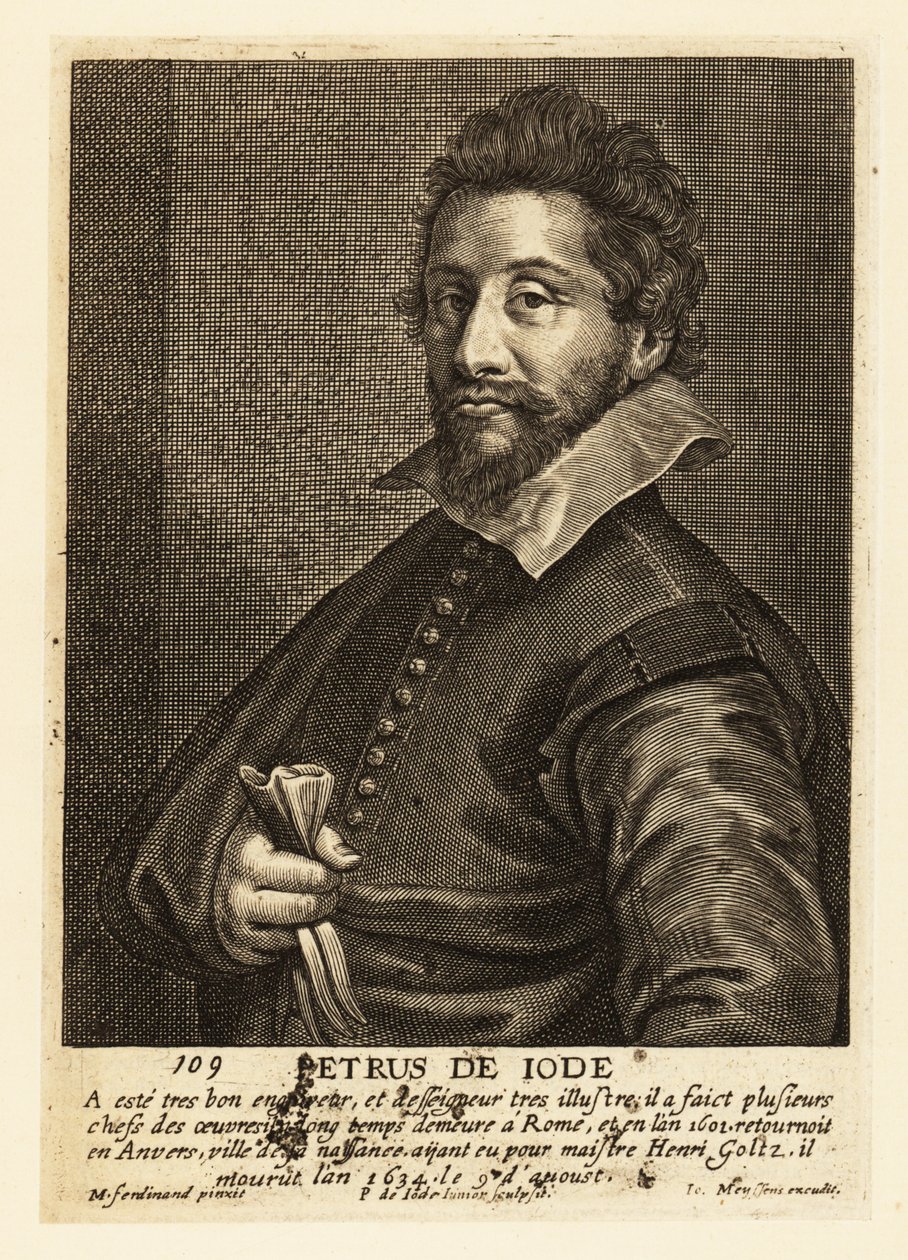 Porträt von Pieter de Jode der Ältere, flämischer Kupferstecher, Zeichner, Verleger und Maler von Pieter de II Jode