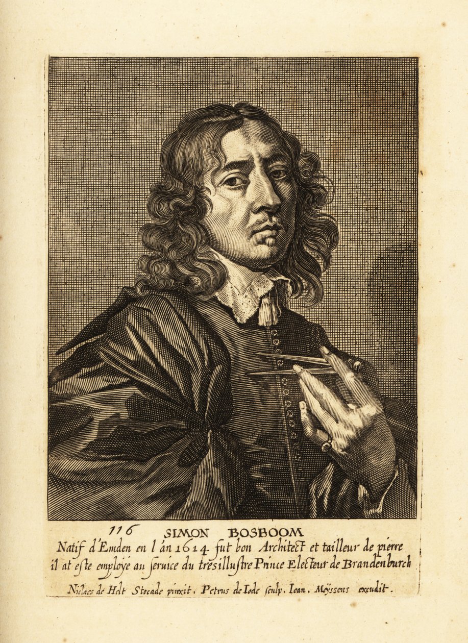 Porträt von Simon Bosboom, niederländischer Architekt und Schriftsteller des Goldenen Zeitalters von Pieter de II Jode