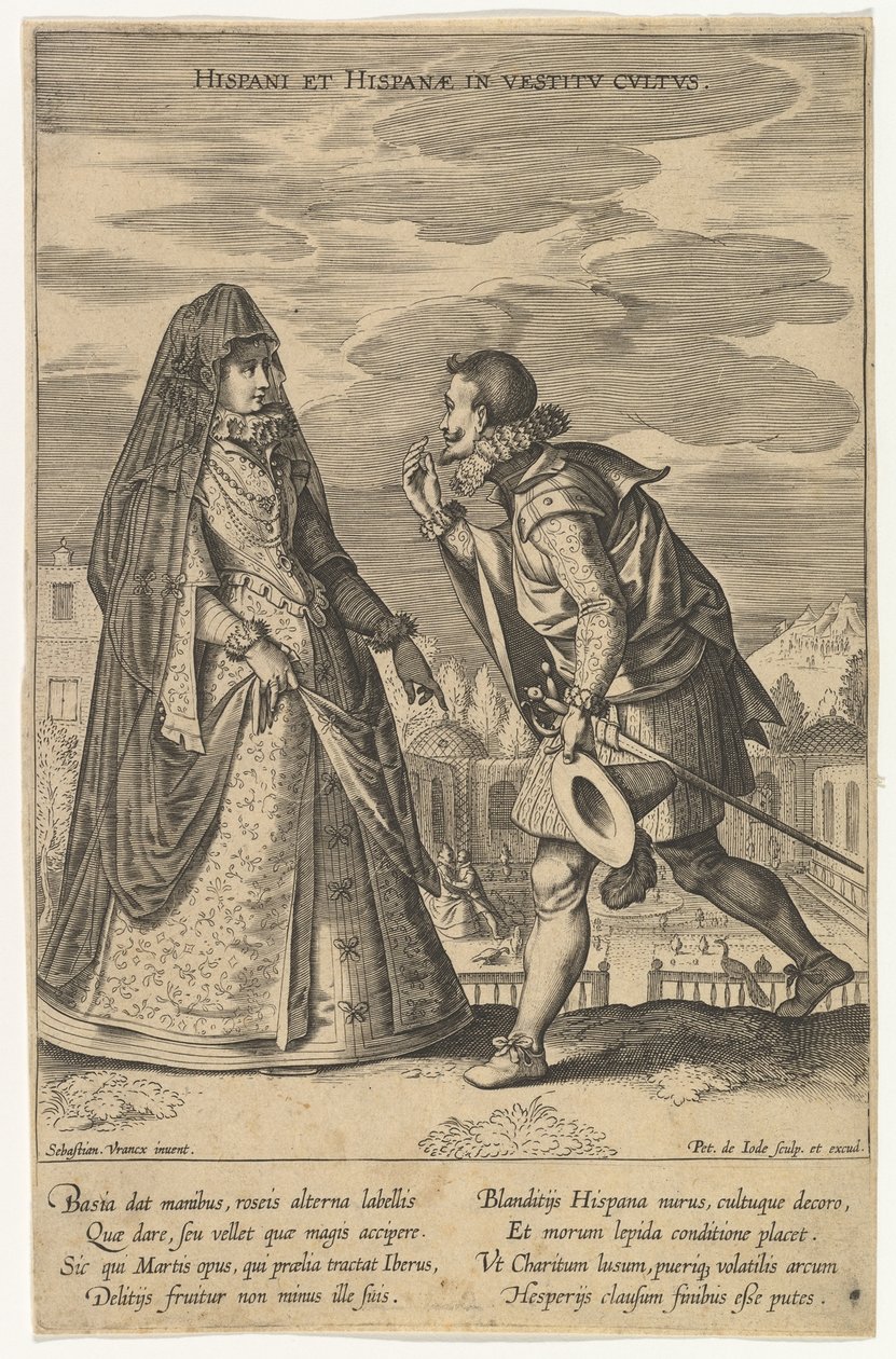 Hispani et Hispanae in Vestitu Cultus, aus Moden verschiedener Nationen von Pieter de Jode I
