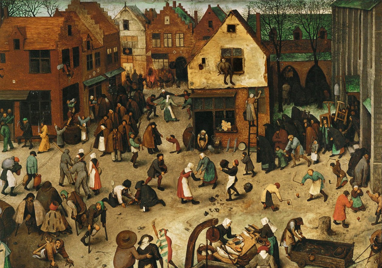 Kampf zwischen Karneval und Fasten von Pieter the Elder Bruegel