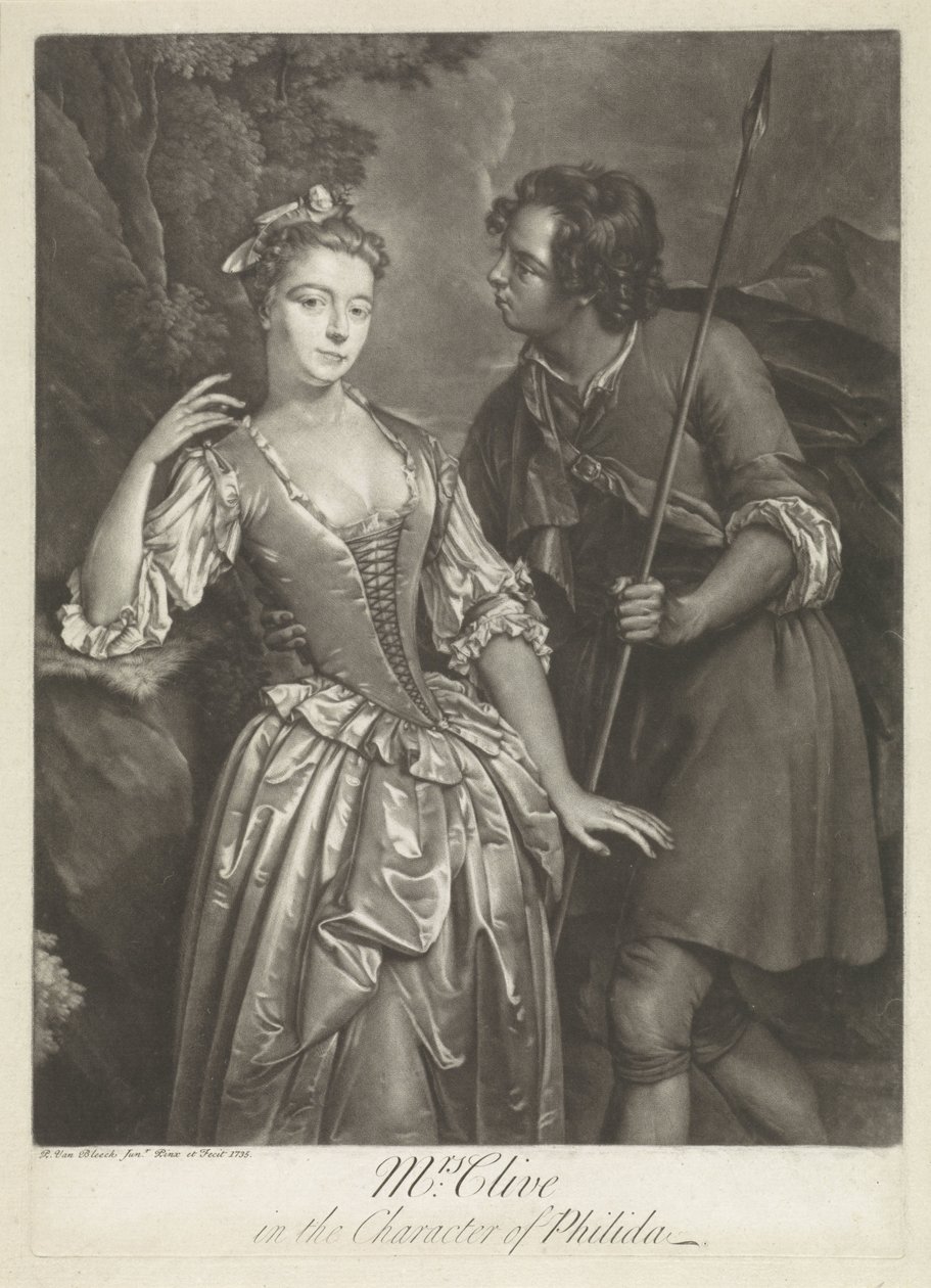 Schauspielerin Catherine Clive in der Rolle der Phillida von Pieter van Bleeck