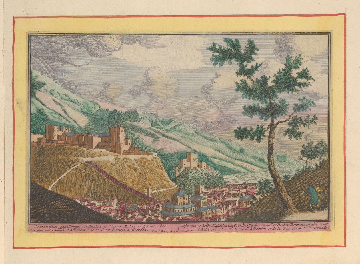 Ansicht von Granada und den Gebäuden der Alhambra von Pieter van den Berge