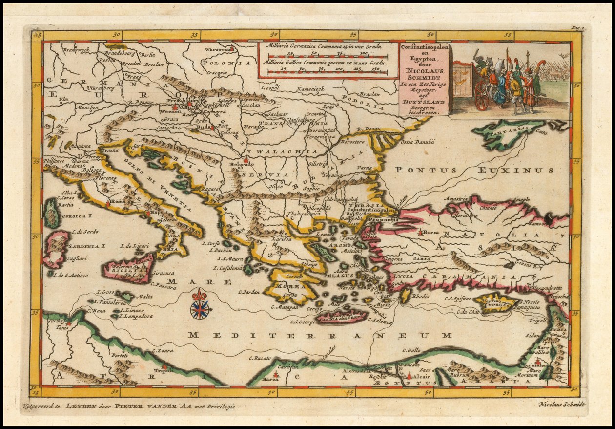 Karte des östlichen Mittelmeers von 1700 von Pieter van der Aa von Pieter Van der Aa