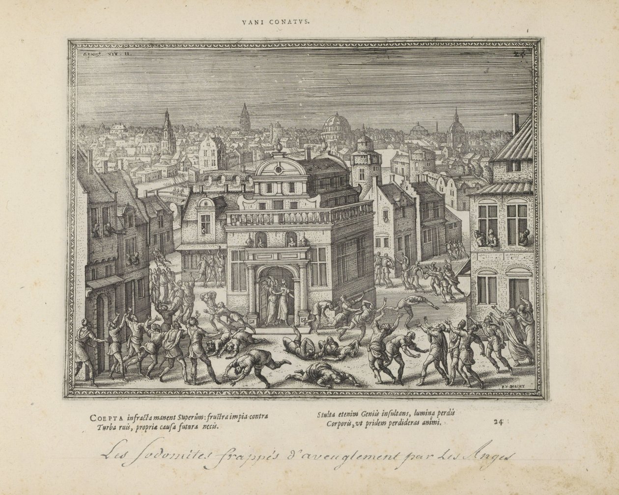 Männer von Sodom mit Blindheit geschlagen von Pieter van der Borcht (I)