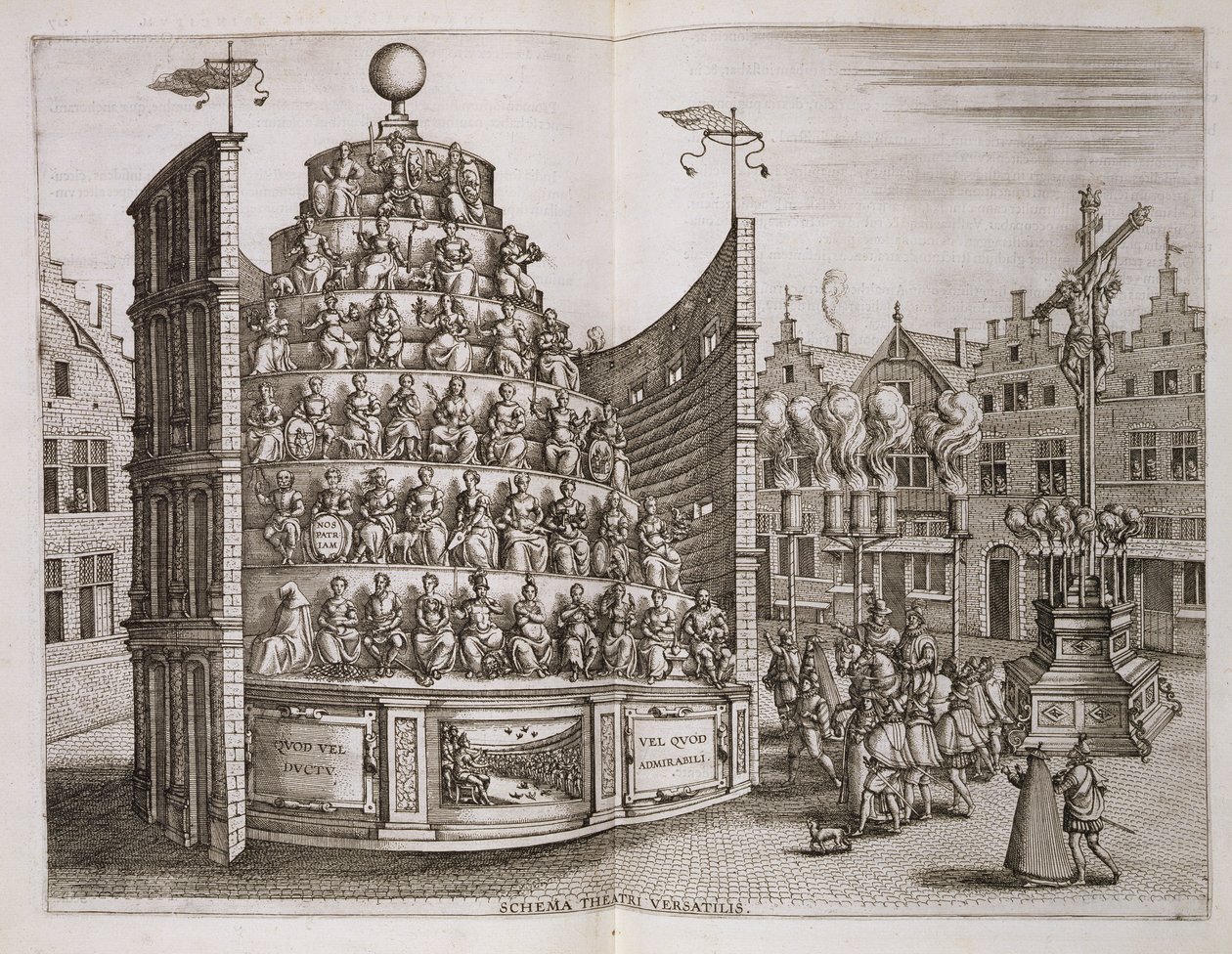 Illustration eines beweglichen Theaters, aus 