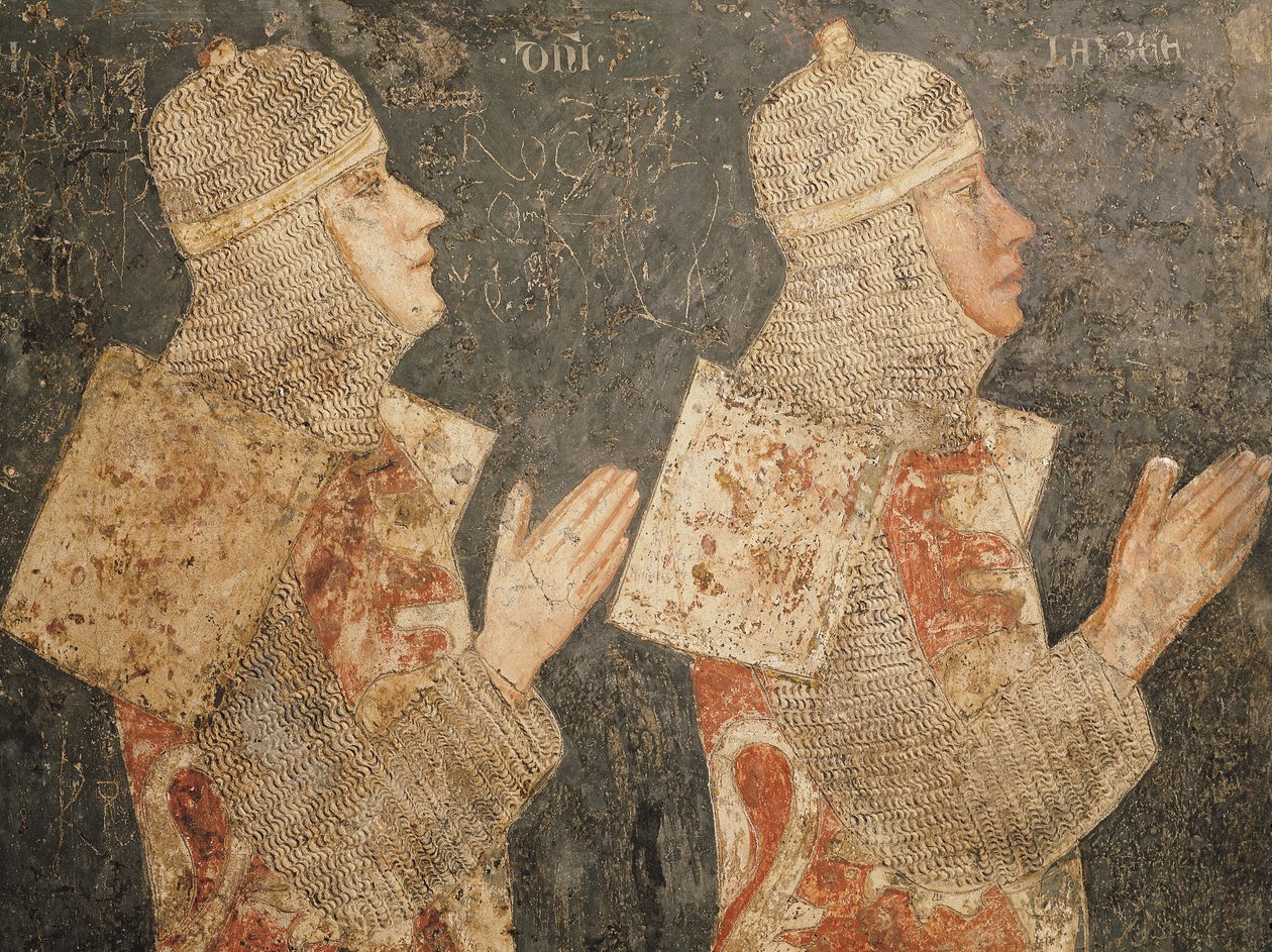 Zwei Kreuzritter der Familie Minutolo, aus der Cappella Minutolo von Pietro Cavallini