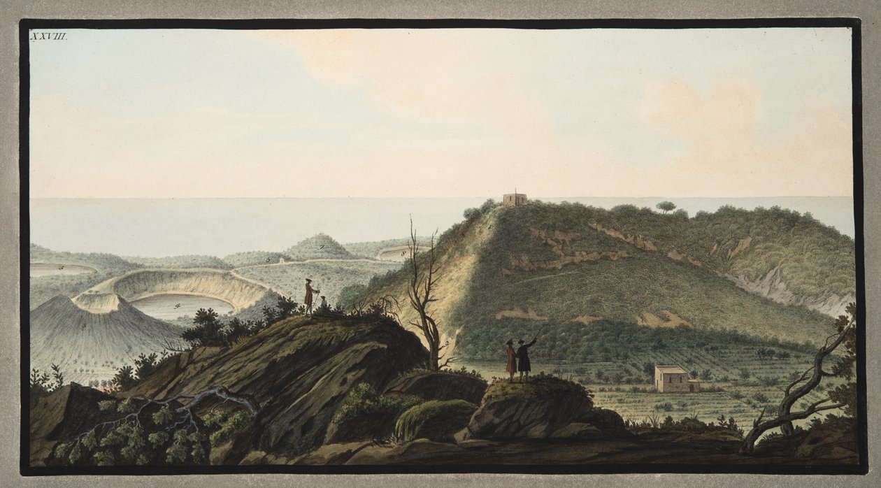 Blick vom Gipfel des Monte Gauro oder Barbaro in seinen Krater, Tafel ...