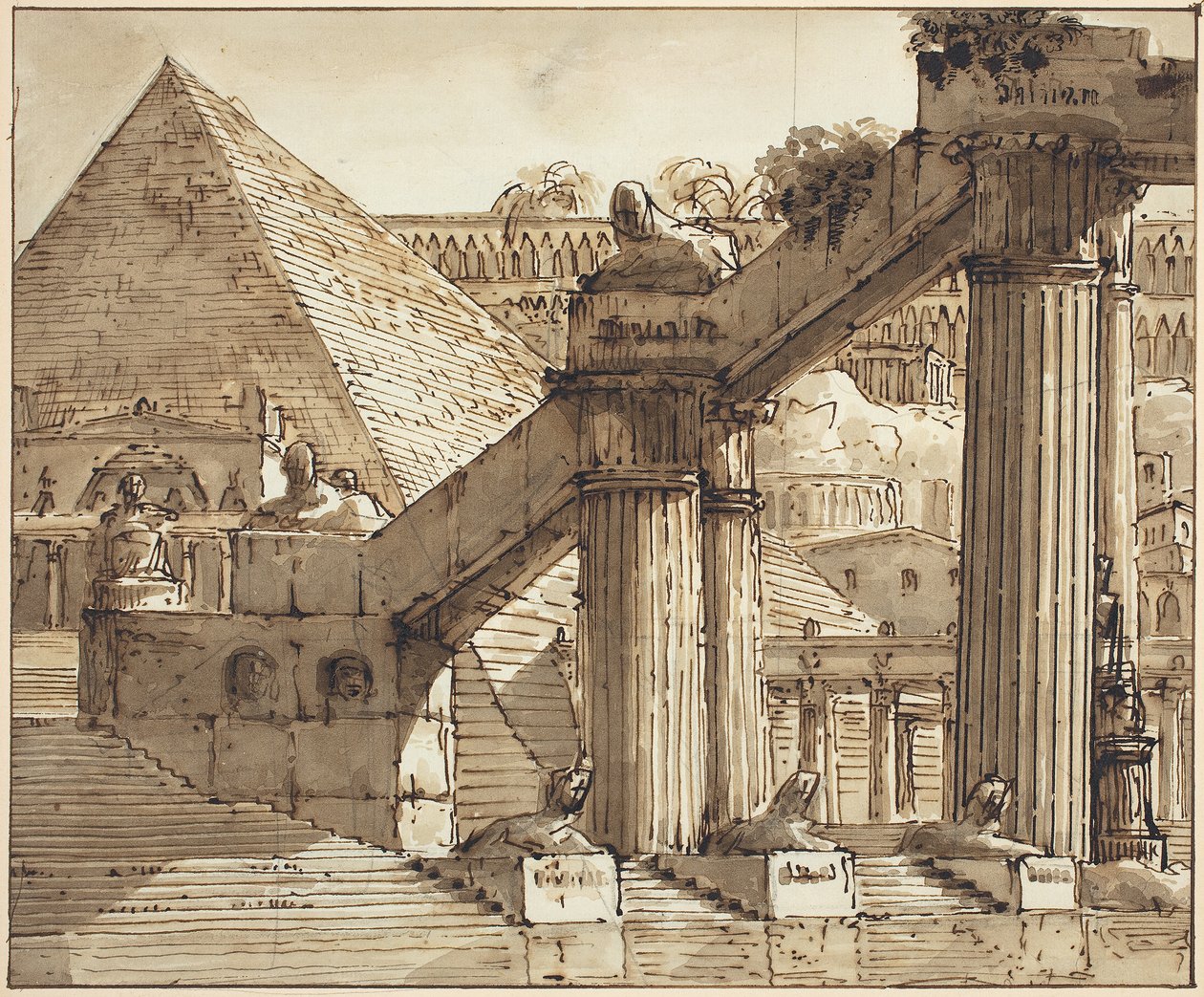 Ägyptisches Bühnenbild von Pietro Gonzaga