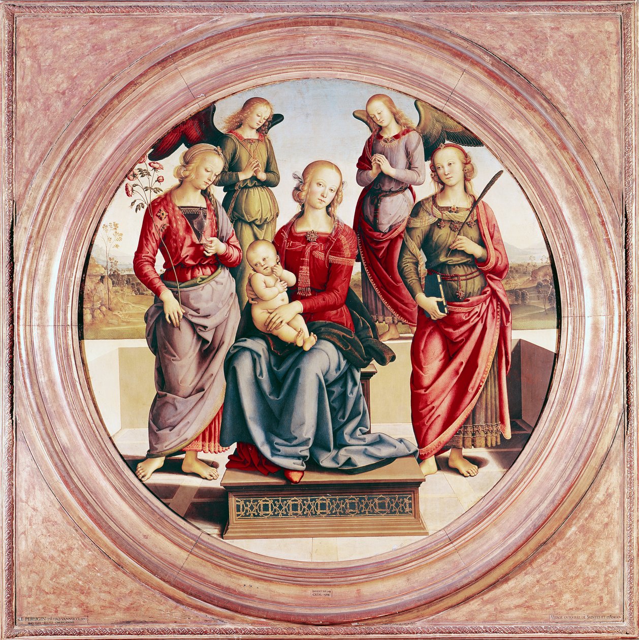 Madonna und Kind mit St. Rose und Katharina von Alexandrien von Pietro Perugino