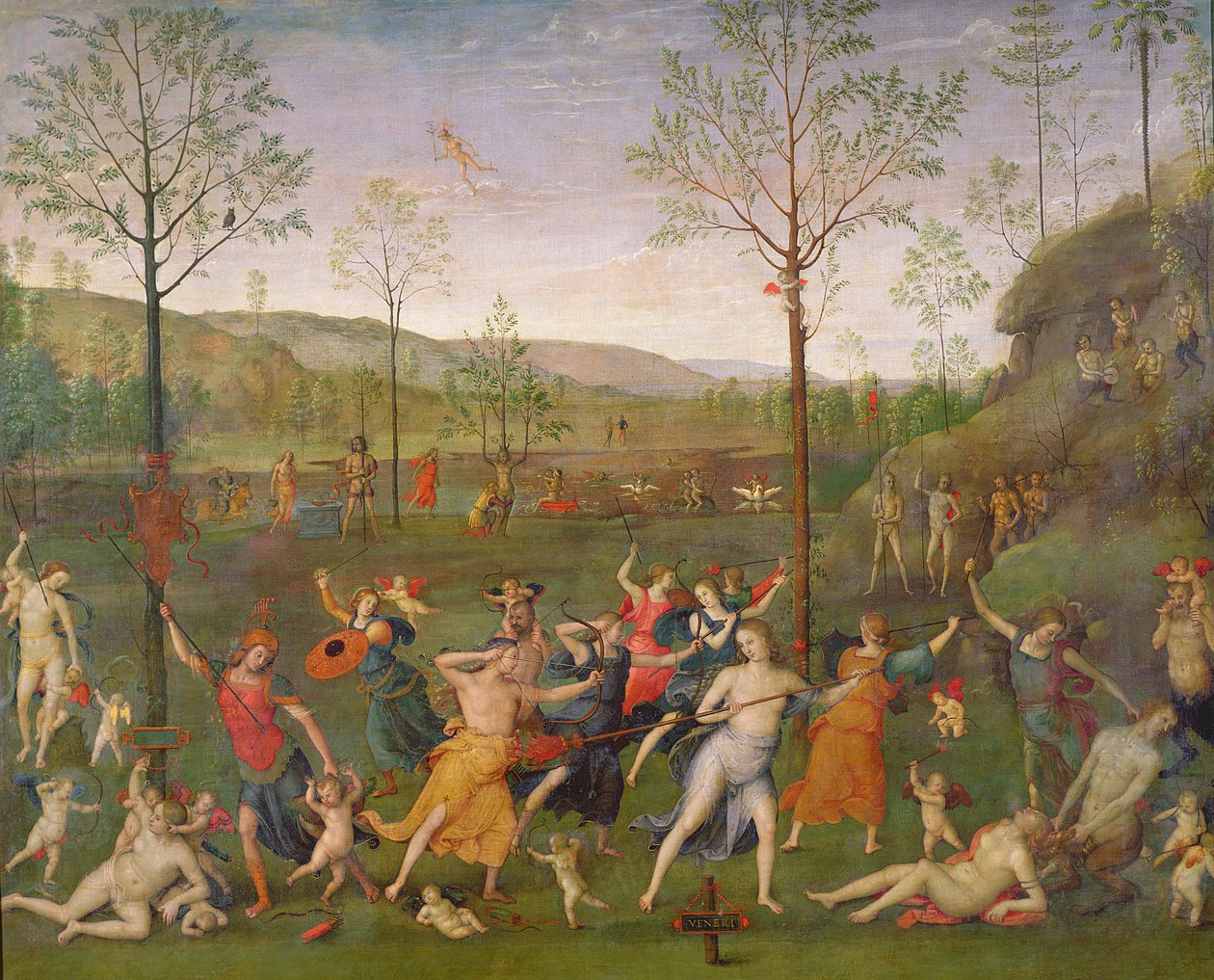 Die Schlacht zwischen Liebe und Keuschheit, nach 1503 von Pietro Perugino