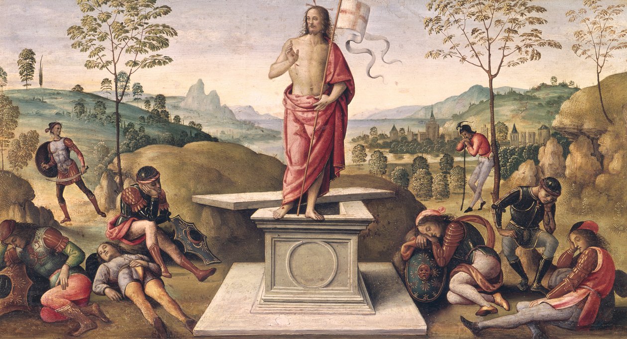 Die Auferstehung Christi, aus dem Kloster San Pietro, Perugia, 1496-98 von Pietro Perugino