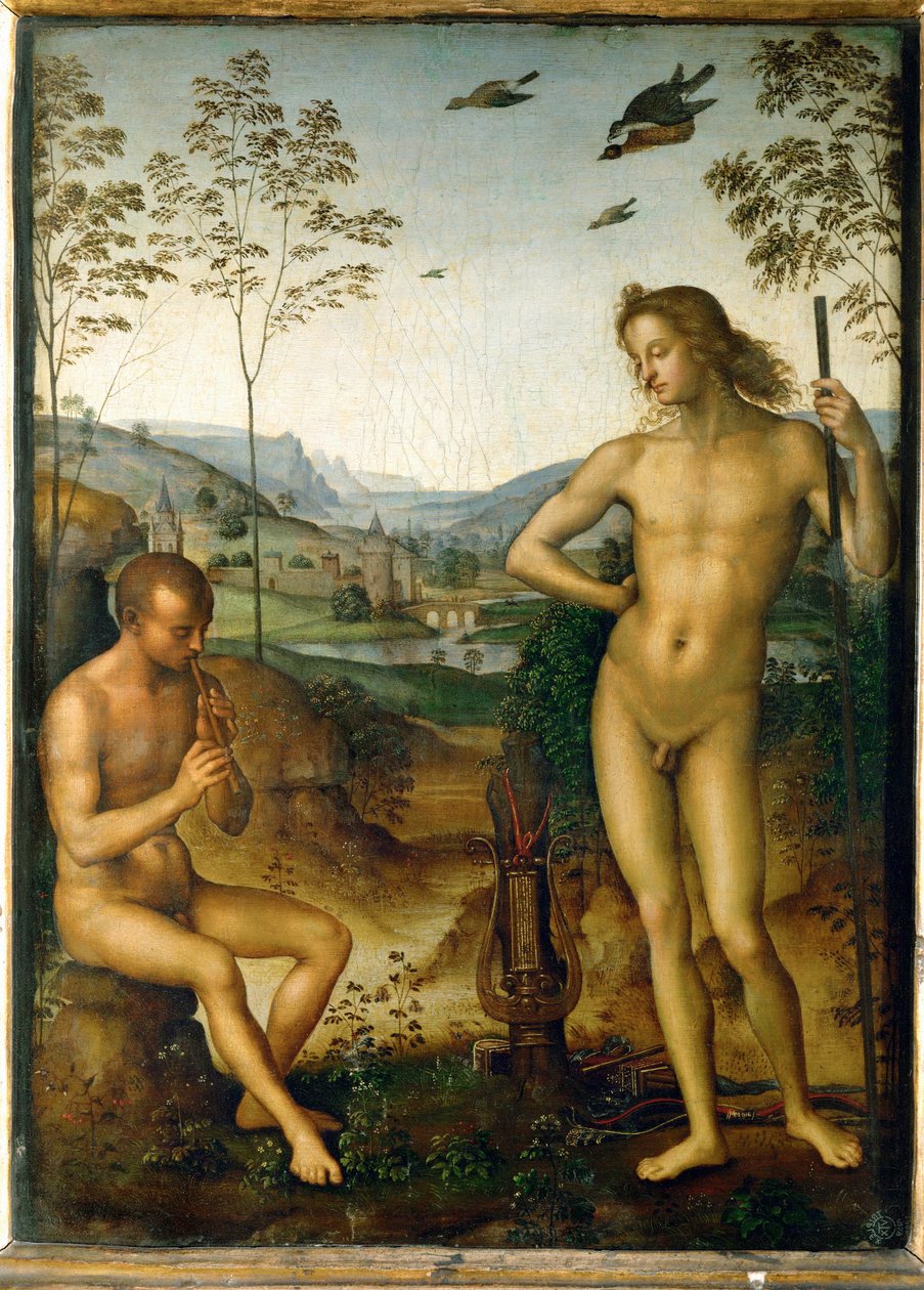 Apollon und Marsyas von Pietro (studio of) Perugino