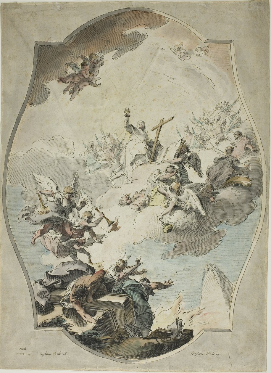 Der Glaube überwindet die Ketzerei (recto); Nachzeichnung nach Der Glaube überwindet die Ketzerei (verso) von Pietro Antonio Novelli