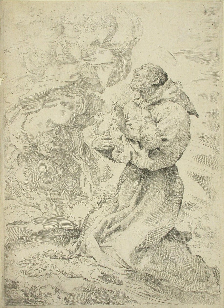 Franz von Assisi mit dem Christuskind auf den Armen von Pietro Faccini
