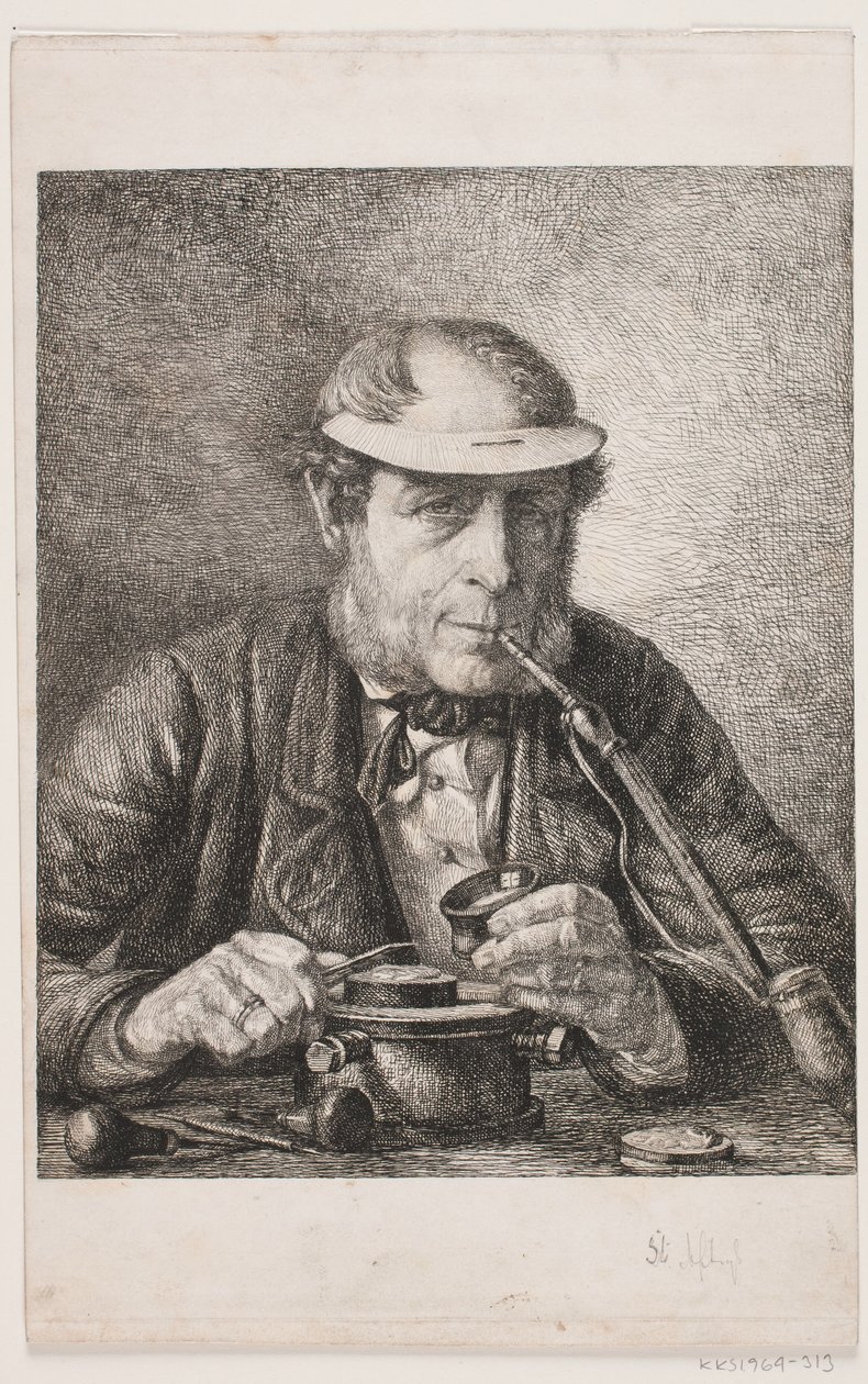 Porträt des Vaters des Künstlers, Medailleur F.C. Krohn von Pietro Købke Krohn