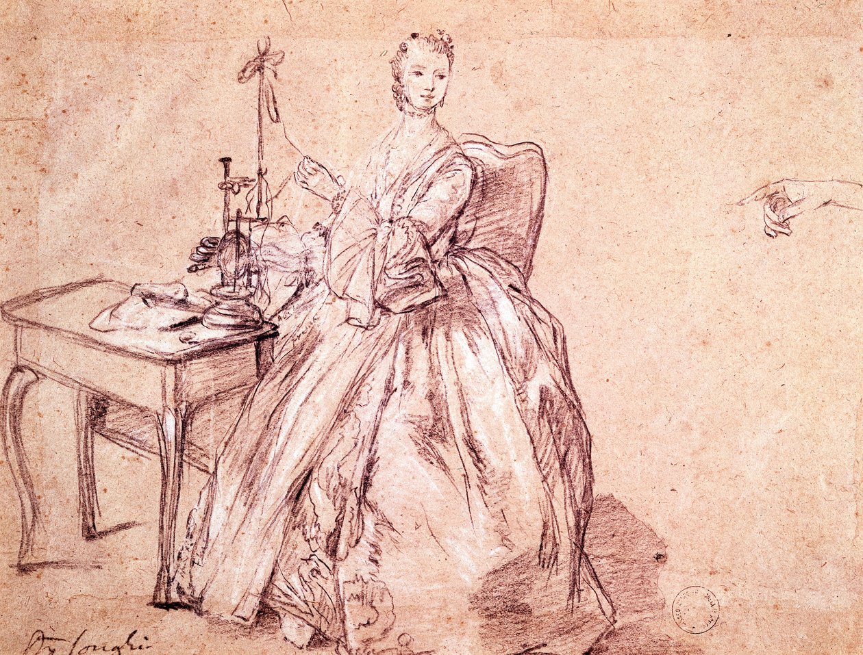 Frau beim Spinnen von Pietro Longhi