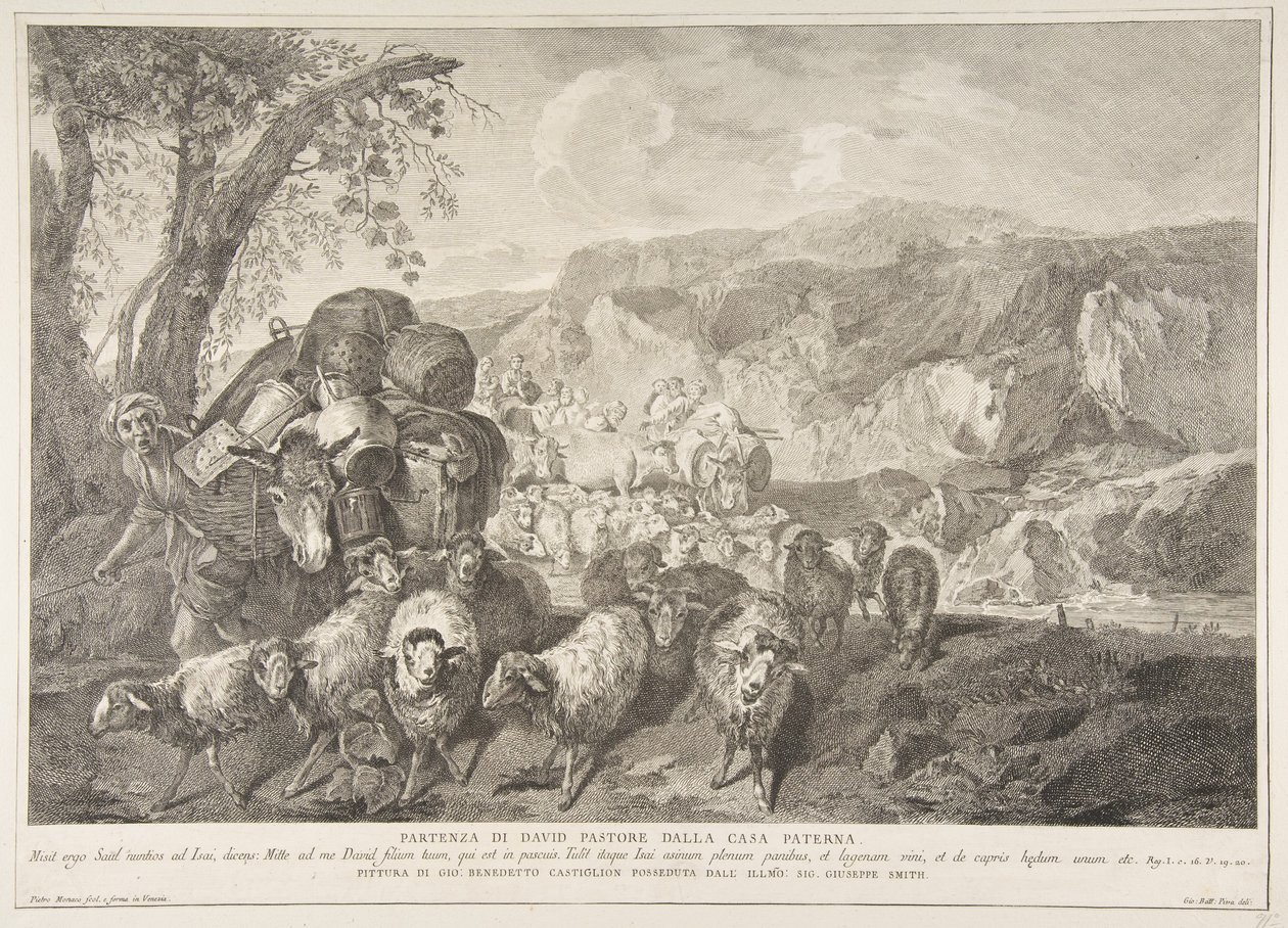 Abreise von David dem Hirten aus dem Haus seines Vaters von Pietro Monaco