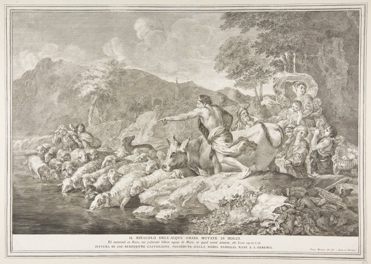 Das Wunder des bitteren Wassers, das süß gemacht wurde Il Miracolo delle Acque Amare Mutate in Dol..., 1743-63 von Pietro Monaco