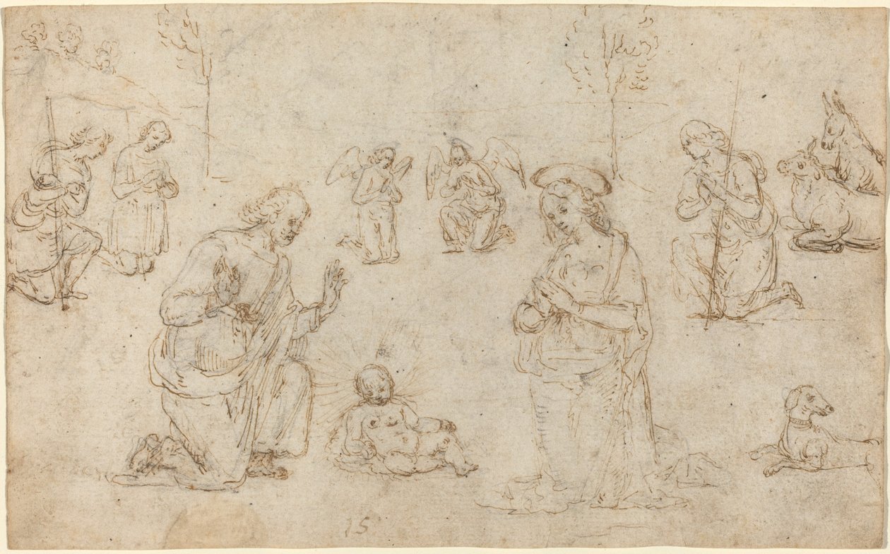 Die Anbetung der Hirten von Pietro Perugino