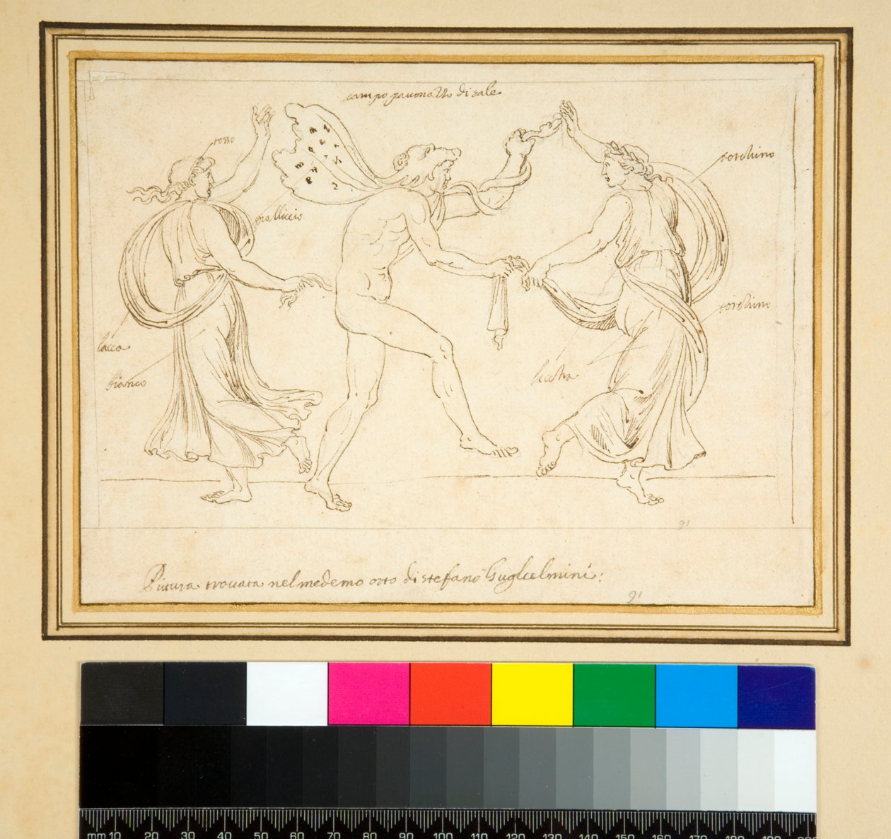 Ein Satyr und zwei tanzende Frauen von Pietro Santi Bartoli