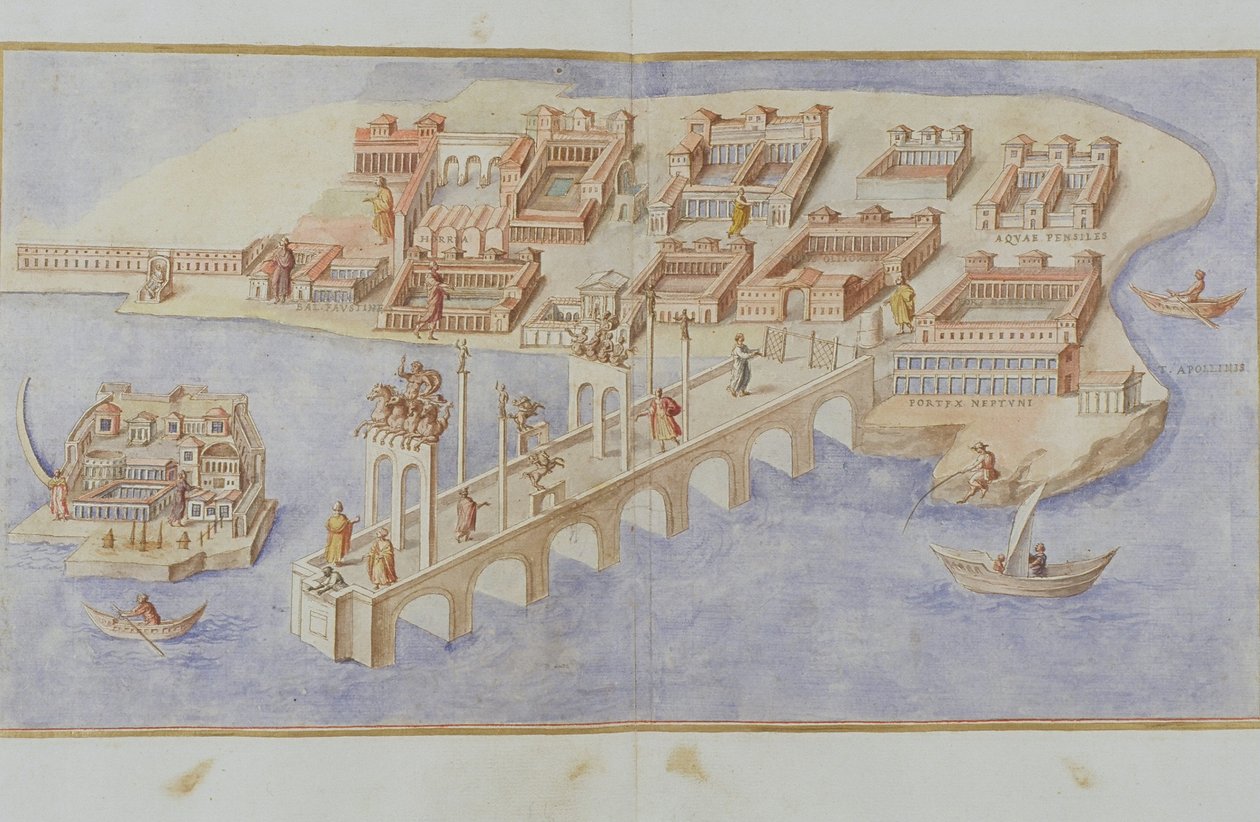 MS Gen 1496 Hafenszene, 1674 von Pietro Santi Bartoli