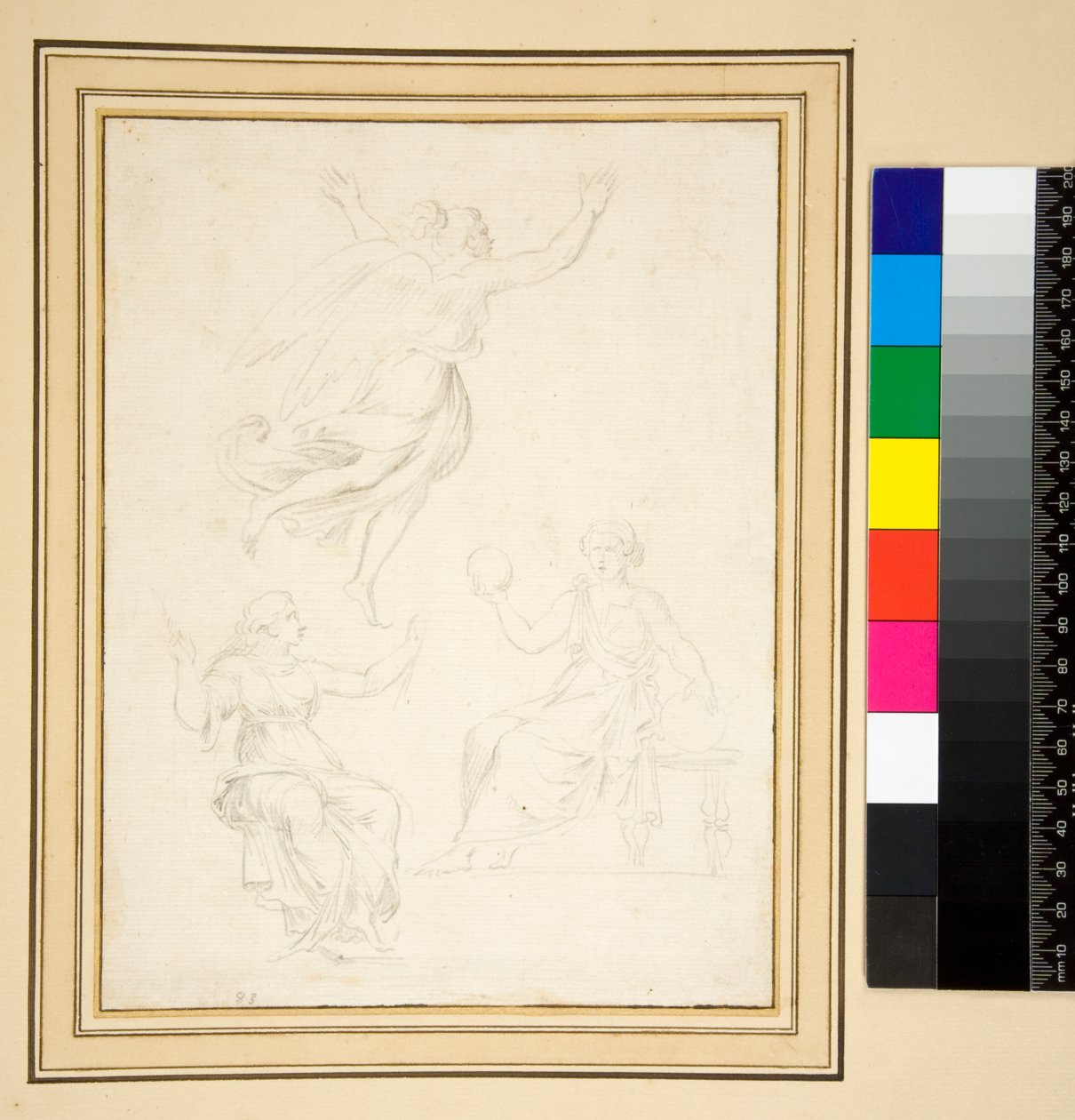 Zwei sitzende weibliche Figuren in Gewändern von Pietro Santi Bartoli