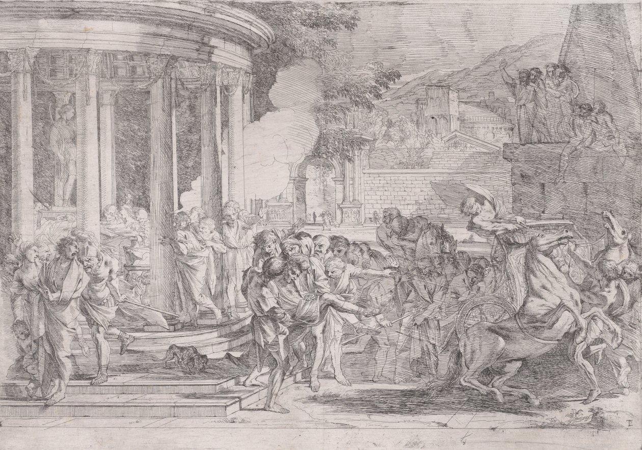 Sinorix wird aus dem Tempel der Artemis getragen, um den Auswirkungen des Giftes zu entkommen von Pietro Testa