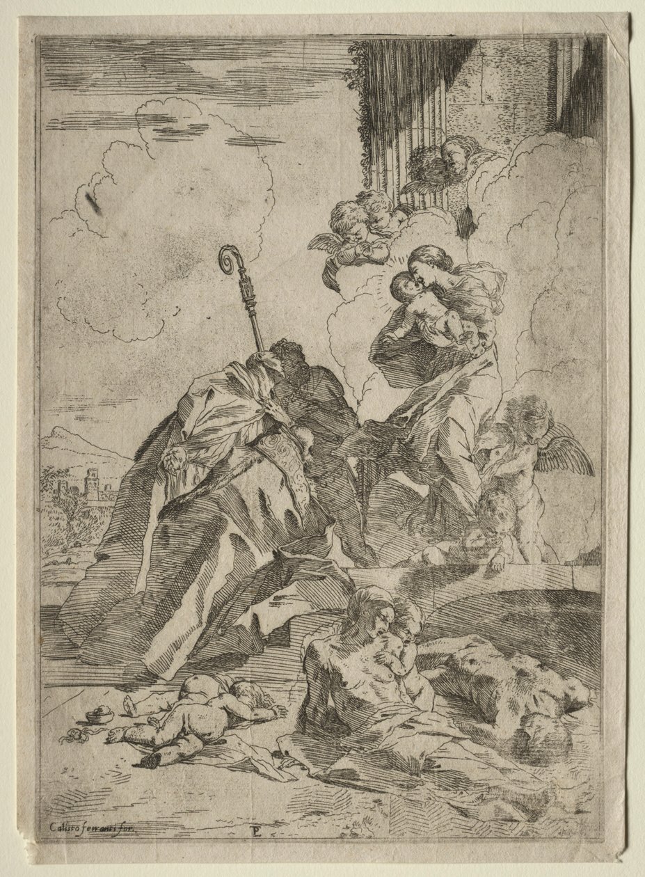 Drei Lucchezer Heilige, die bei der Jungfrau für die Opfer der Pest Fürsprache einlegen, ca. 1630-31 von Pietro Testa