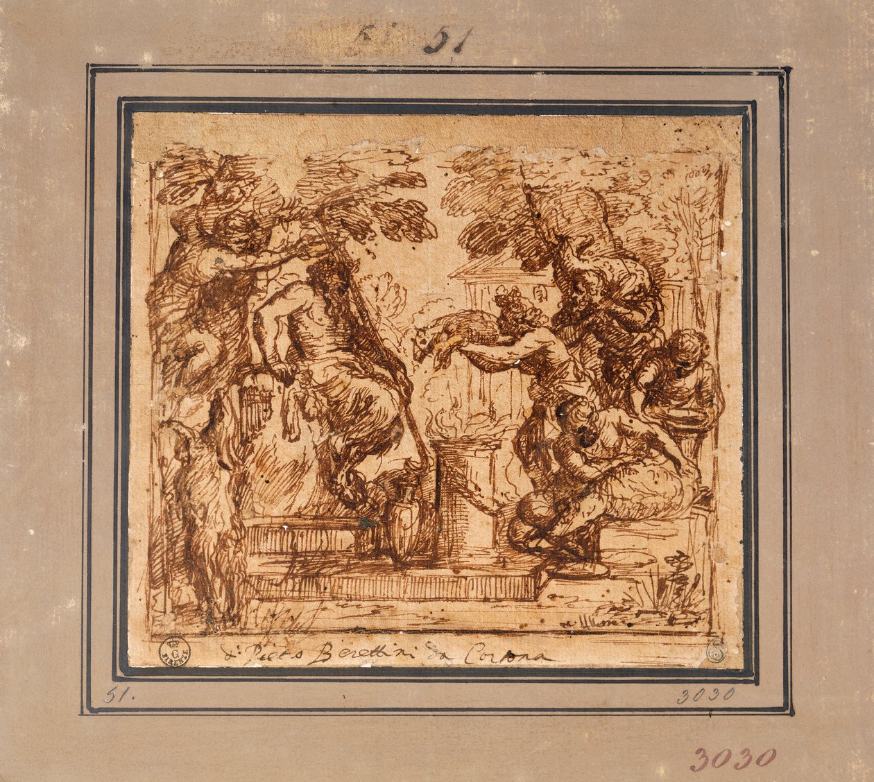 Studie für das Angebot an Pan von Pietro da Cortona