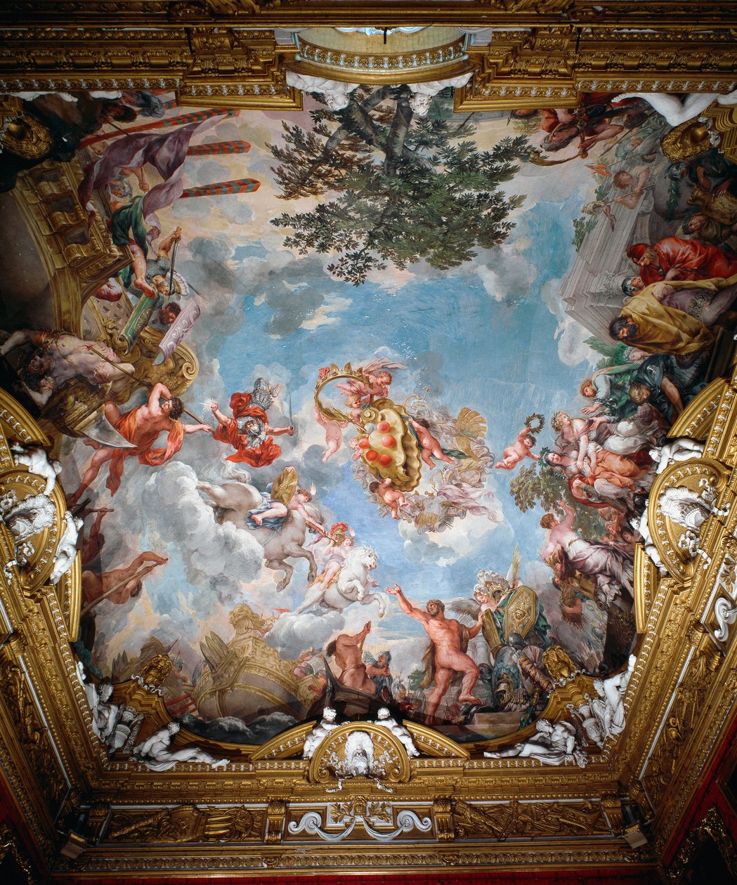 Mars nach dem Krieg, Gewölbe der Halle des Mars von Pietro da Cortona