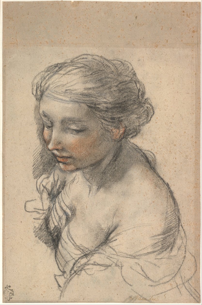 Büste einer jungen Frau, nach links gewandt, 1637 von Pietro da Cortona