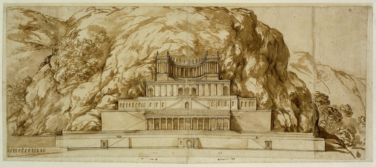 Rekonstruktion des Tempels von Palestrina von Pietro da Cortona