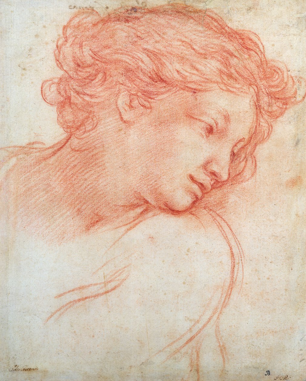 Studie eines Mädchenkopfes von Pietro da Cortona